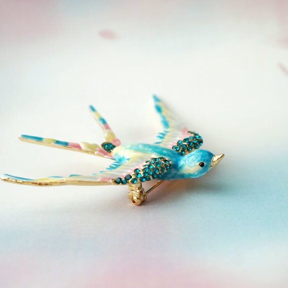 NWT Bill skinner blue swallow brooch - Picture 3 of 7